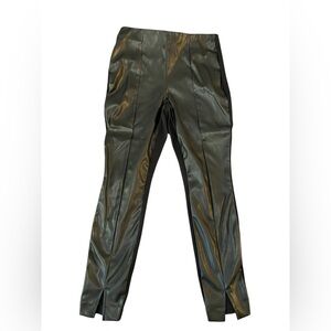 Bar III Faux Leather Front-Slit Pants - Size M